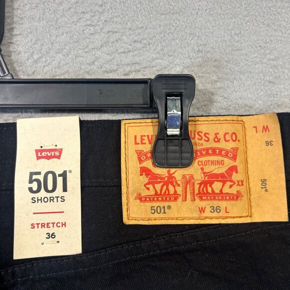 NEW Levis Mens 501 Shorts Black Size 36 Stretch NWT - Picture 6 of 13